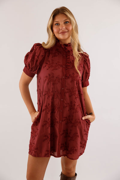 A Nice Introduction Dress-Wine