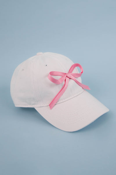 Ribbon Baseball Cap-Pink