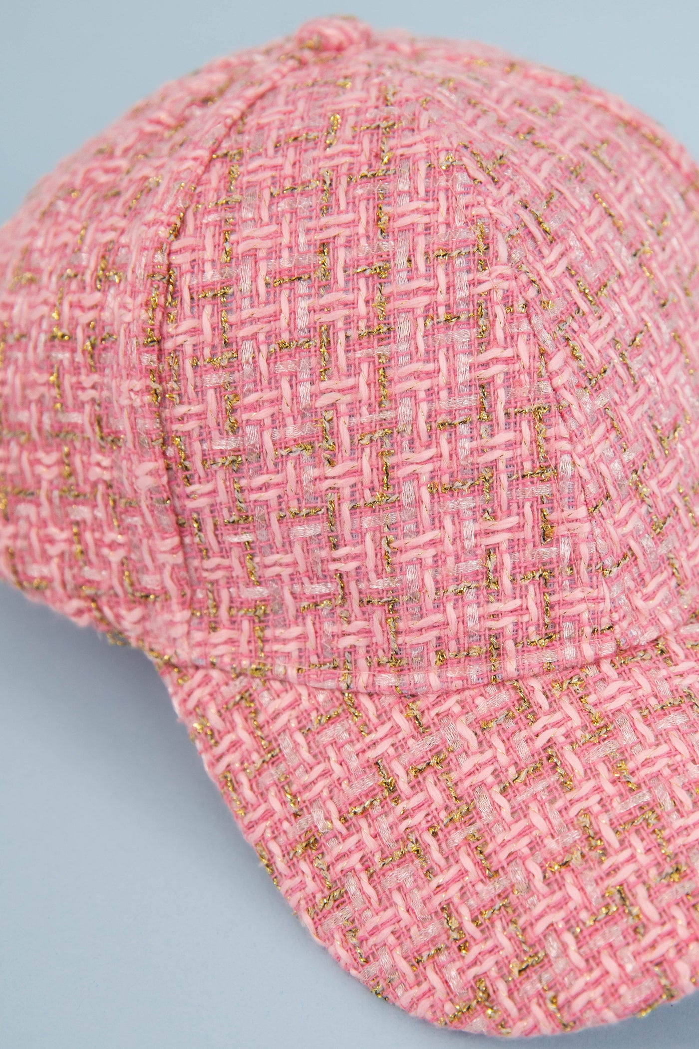 Lattes To Go Tweed Baseball Cap-Pink