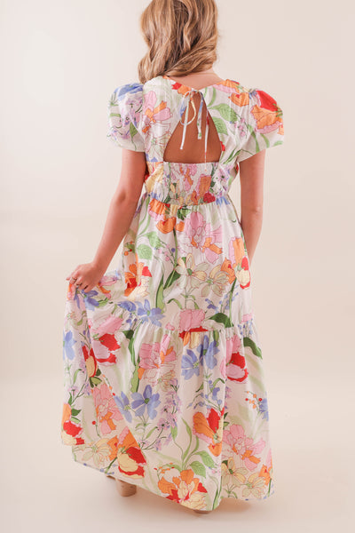 Pastel Floral Maxi Dress- Women's Cotton Maxi Dress- SugarLips Maxi Dresses