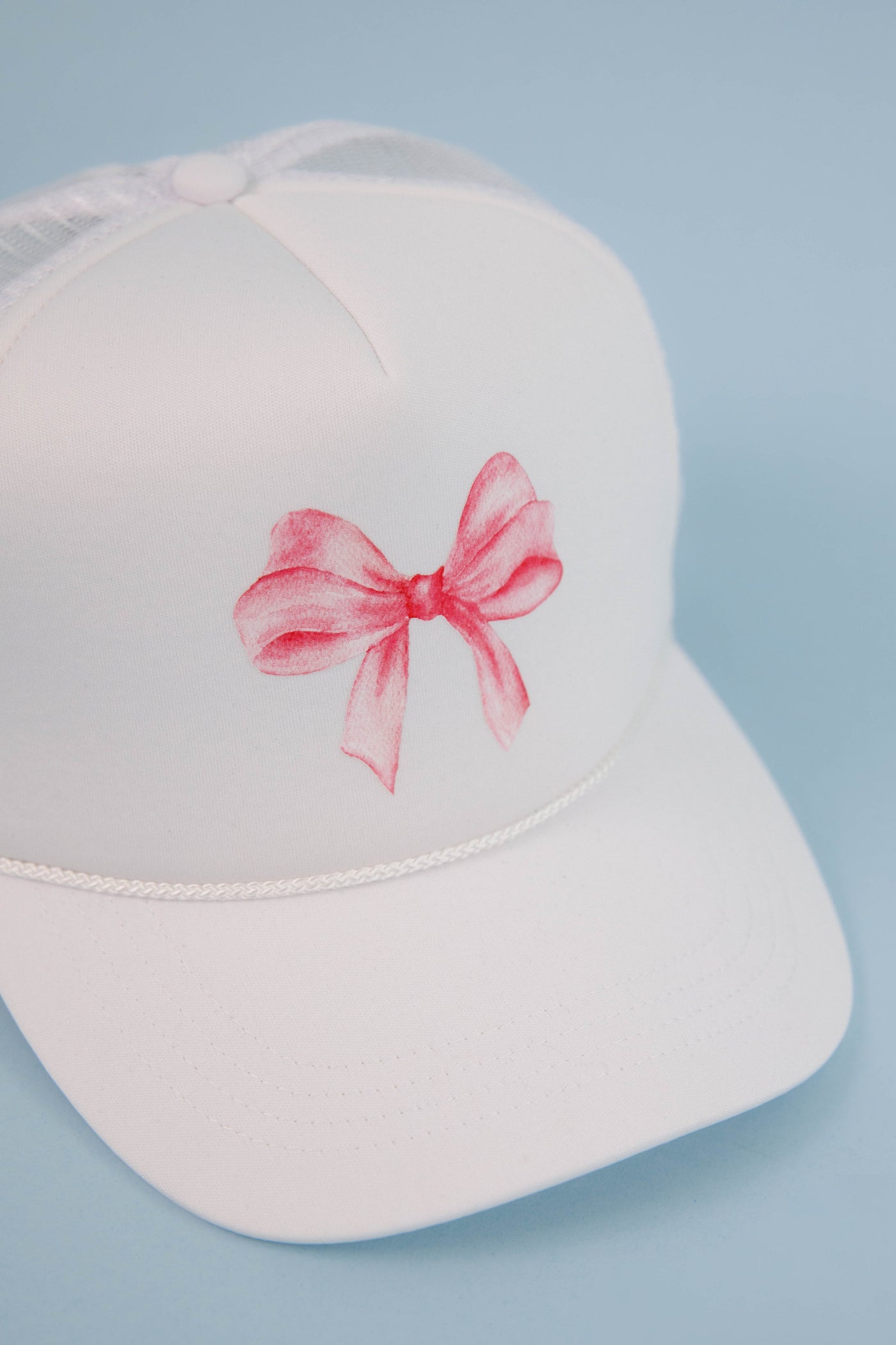 Bow Trucker Hat-White