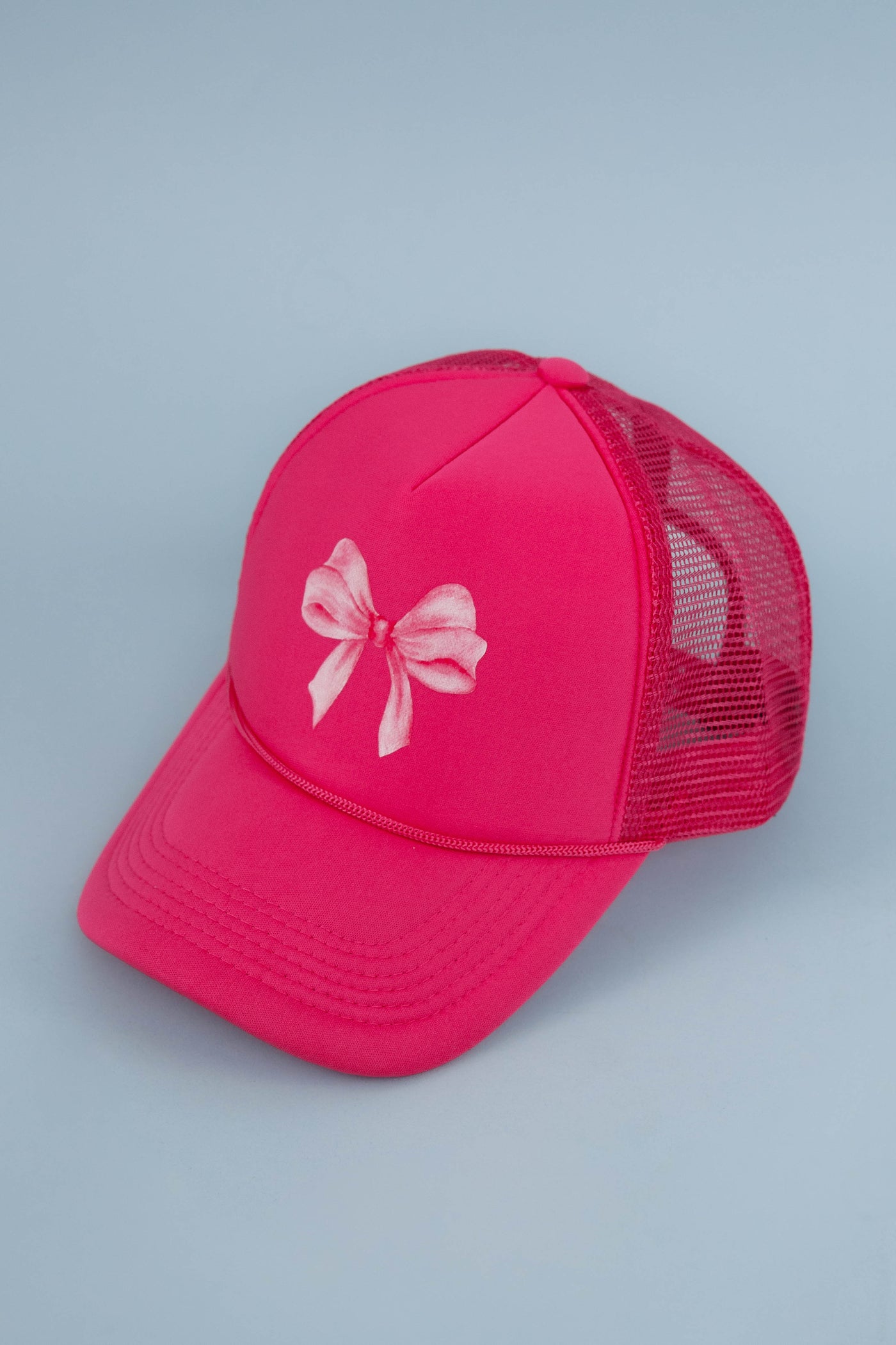 Bow Trucker Hat-Hot Pink