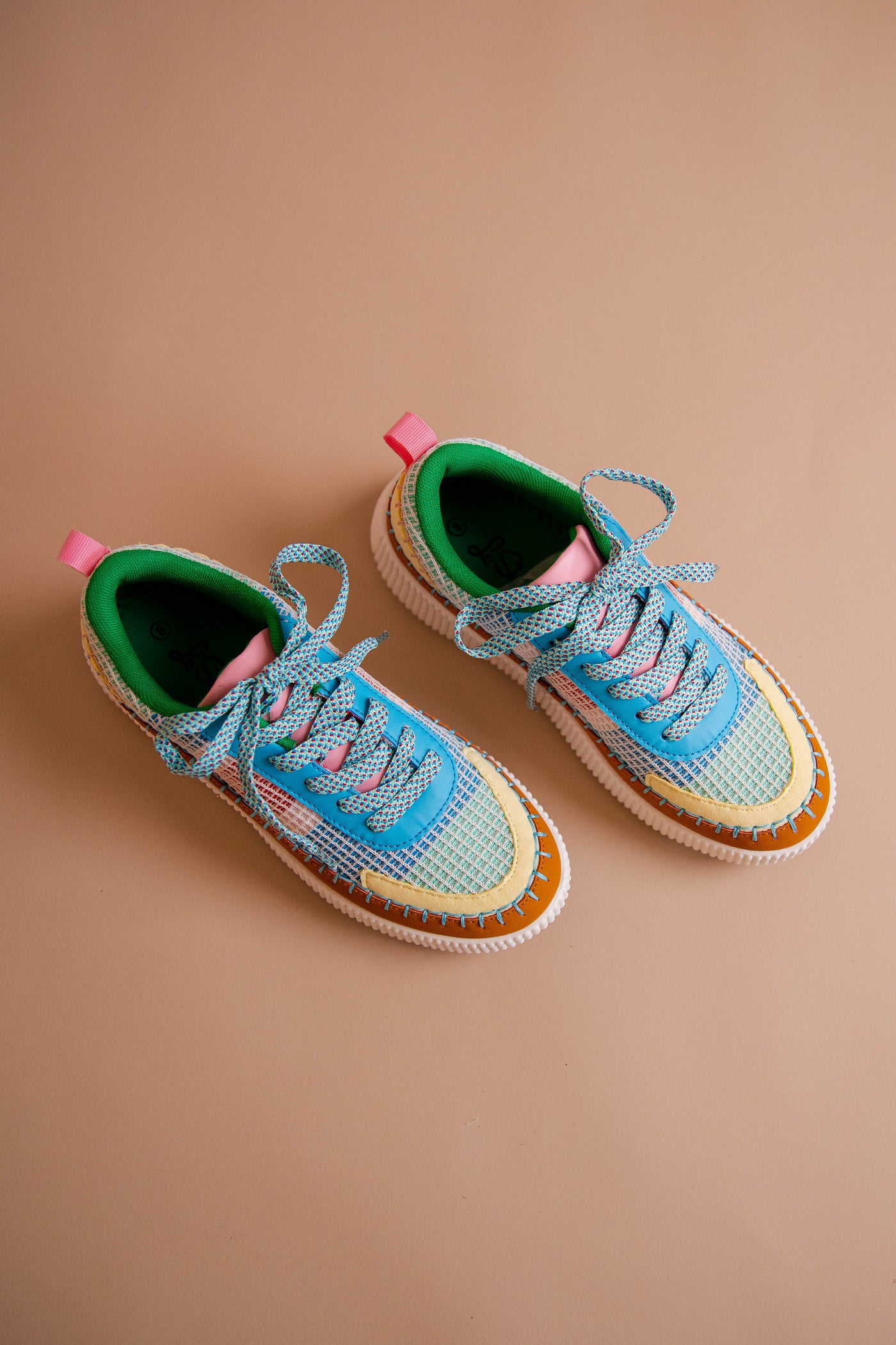 Colorful Knit Sneakers- Rainbow Platform Sneakers- Women's Rainbow Sneakers