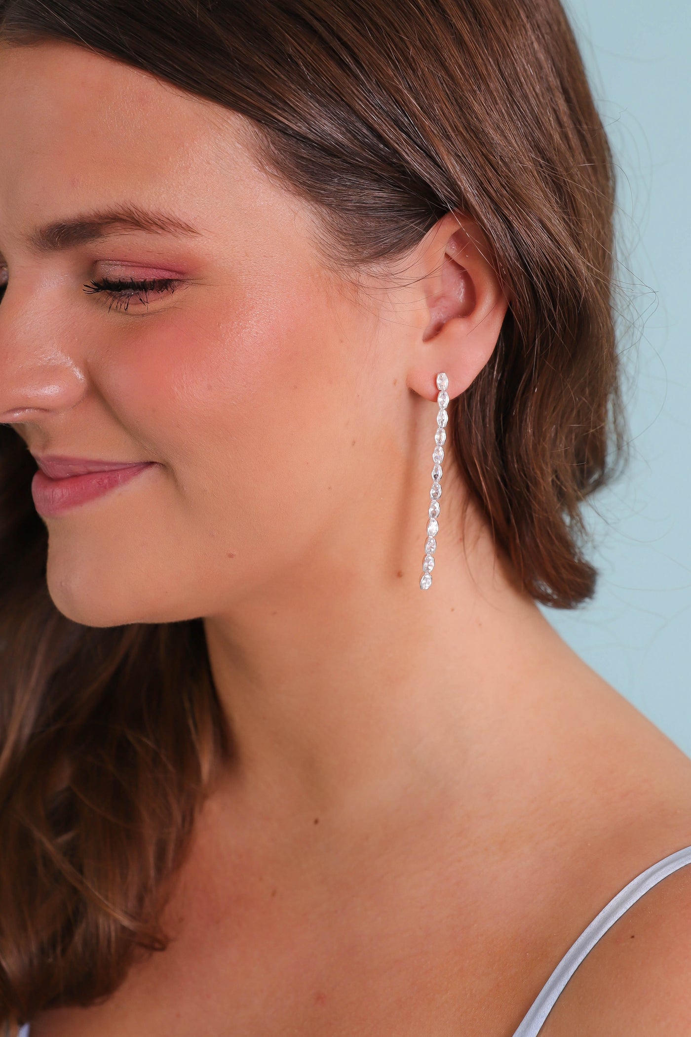 Dripping in Sparkle Earrings-Silver