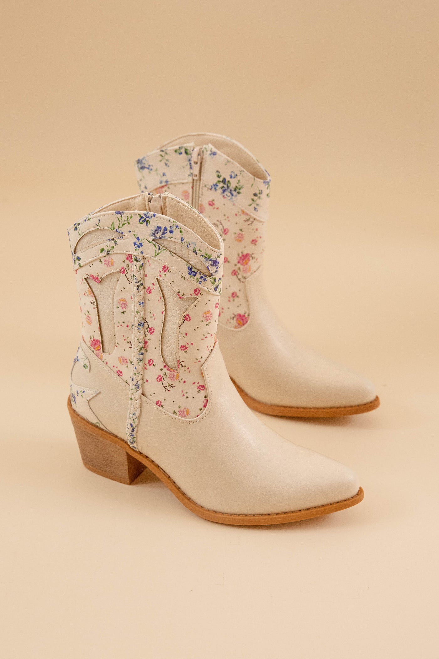 Mabel Western Booties-Ivory