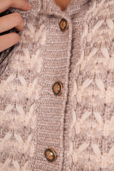 Women's Preppy Knit Cardigan- Women's Gold Button Cardigan- Coastal Grandmother Sweaters