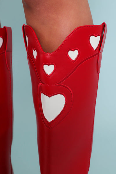 Women's Heart Western Boots- Women's Red Cowboy Boots- Billini Heart Boots