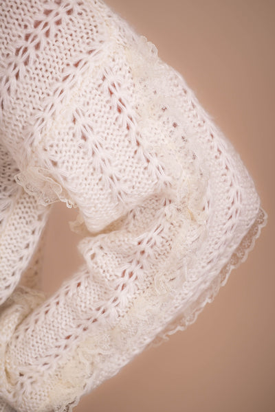 Ivory Knit and Lace Sweater- Love Fancy Sweater- Ballet Core Sweater