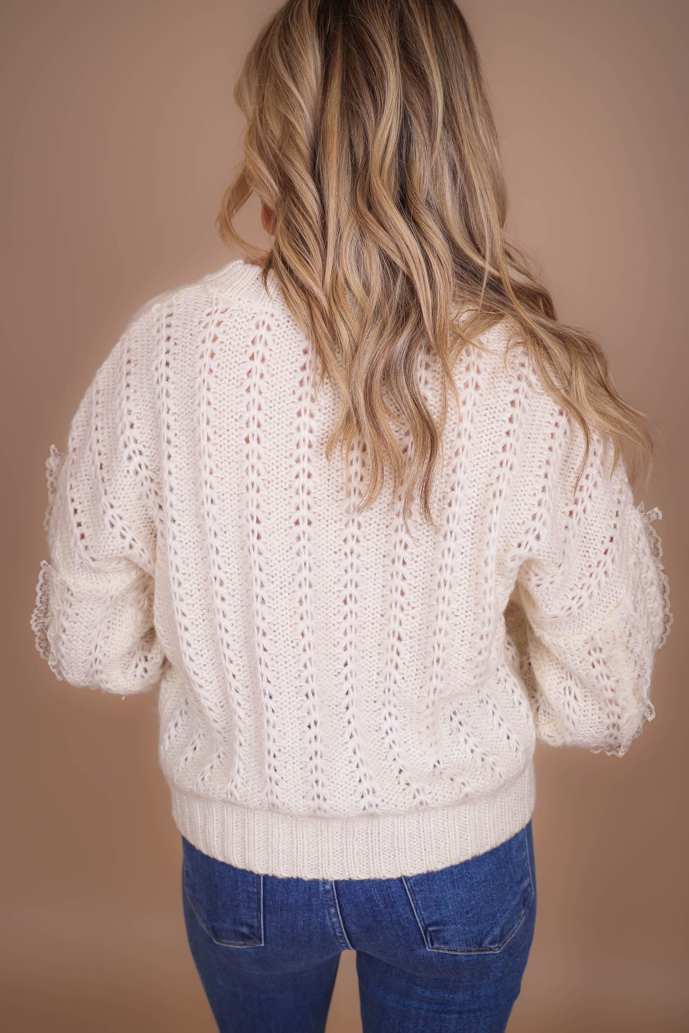 Ivory Knit and Lace Sweater- Love Fancy Sweater- Ballet Core Sweater