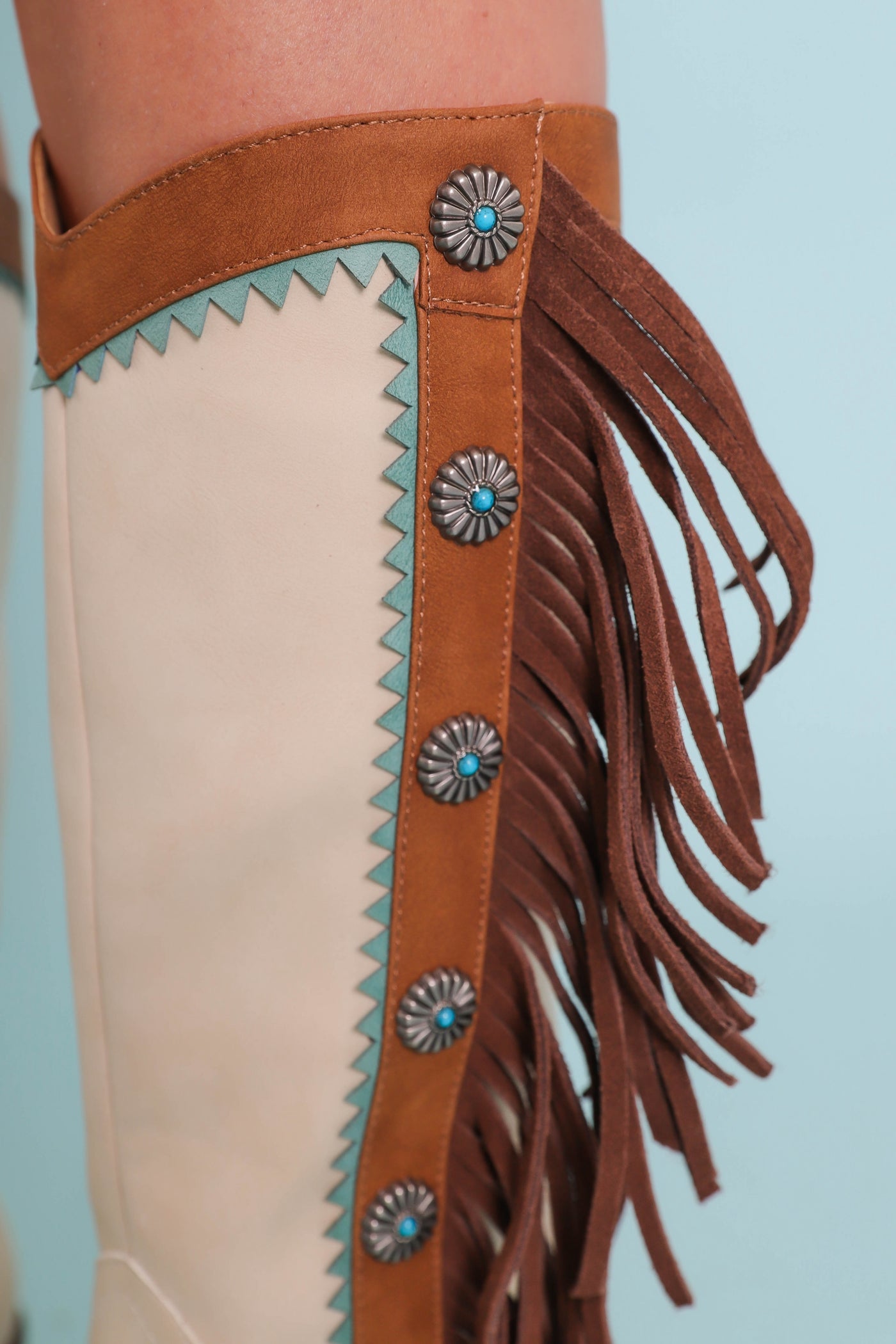 Women's Western Fringe Boots- Turquoise Western Boots