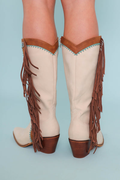 Women's Western Fringe Boots- Turquoise Western Boots