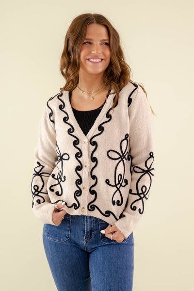 Women's Embroidered Cardigan- Winter Cardigans For Women- Strut&Bolt Cardigans