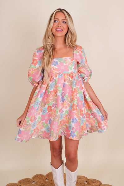 Colorful Babydoll Dress- Vintage Inspired Dress- Storia Dresses