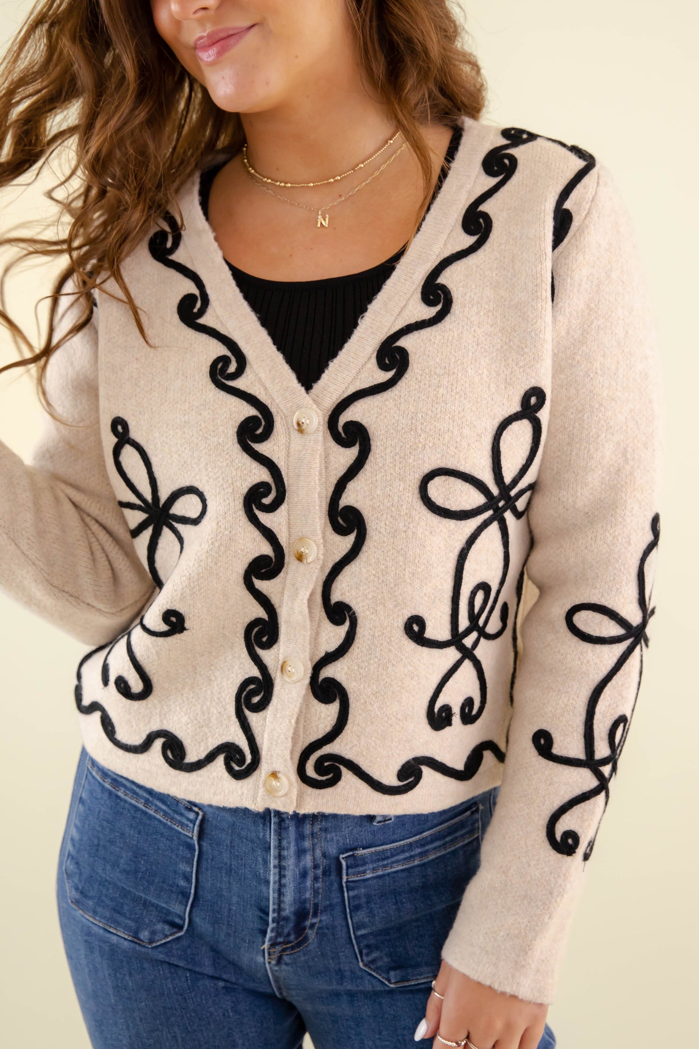 Women's Embroidered Cardigan- Winter Cardigans For Women- Strut&Bolt Cardigans