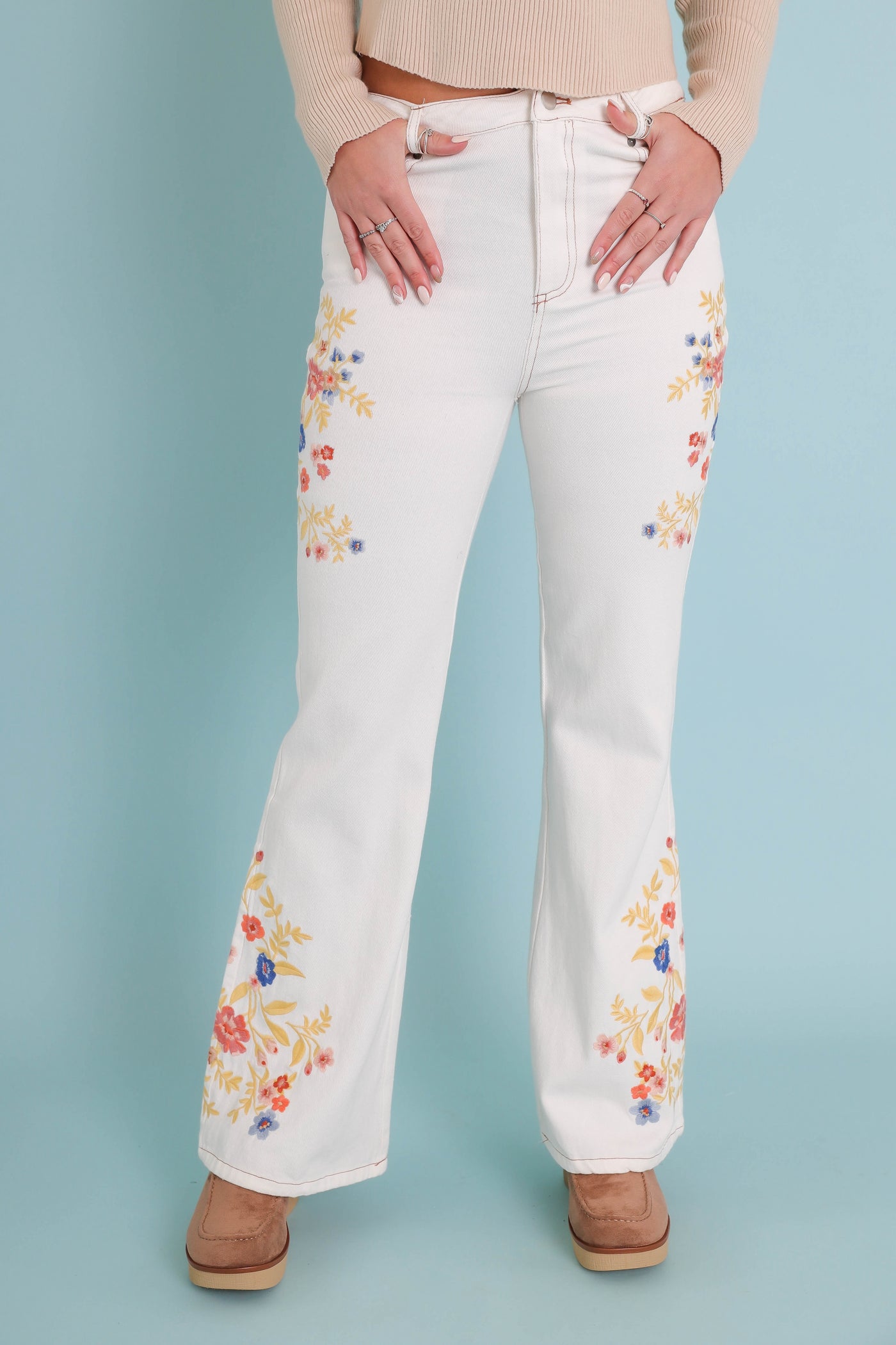 Wildflower Embroidered Denim