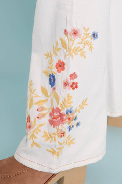 Wildflower Embroidered Denim