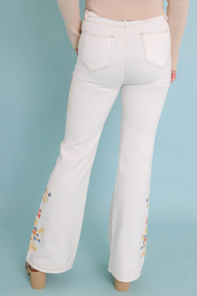 Wildflower Embroidered Denim