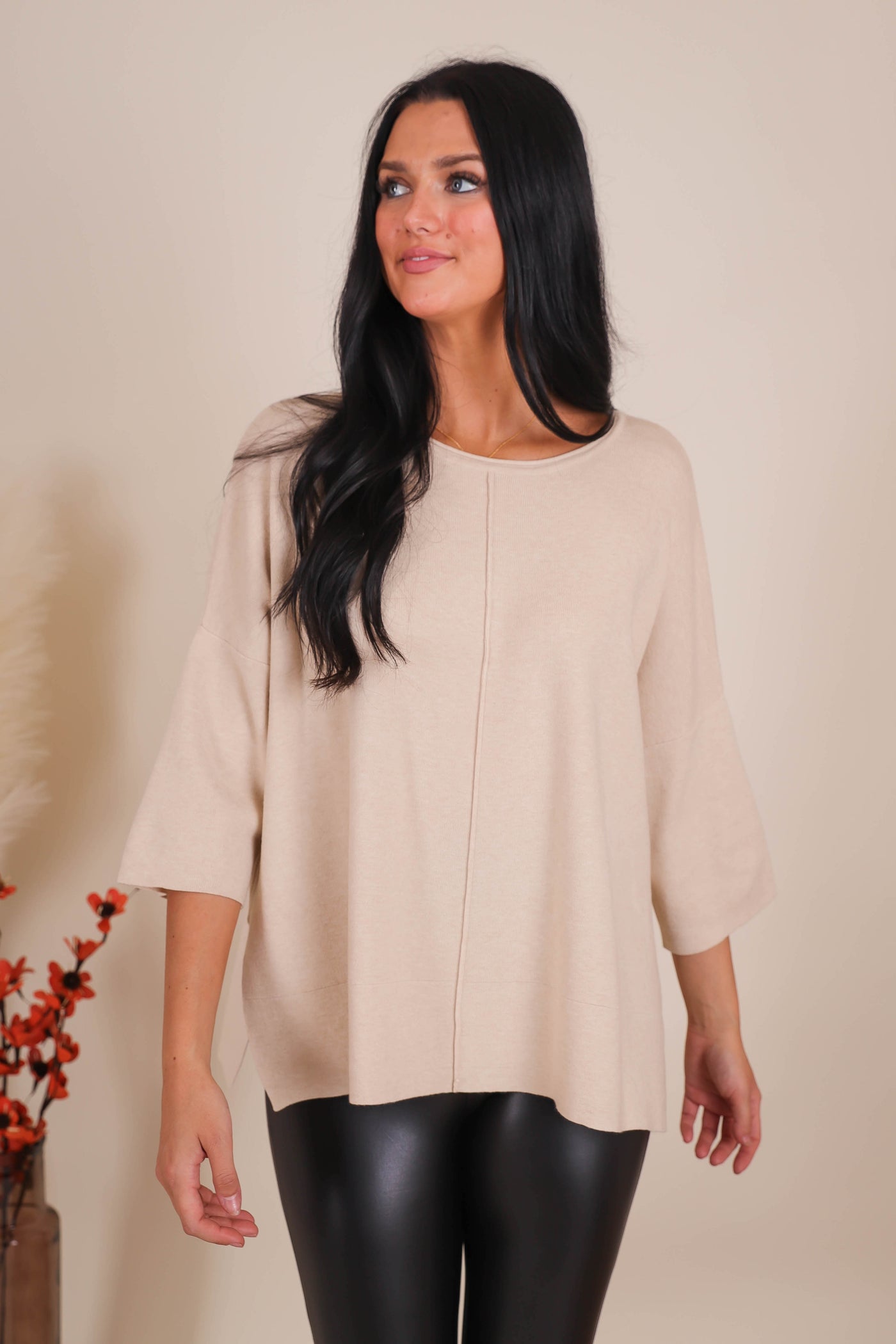 Women's Relaxed Fit Sweater- Women's Buttery Soft Sweater- Women's Oatmeal Oversized Sweater