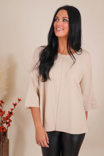 Women's Relaxed Fit Sweater- Women's Buttery Soft Sweater- Women's Oatmeal Oversized Sweater