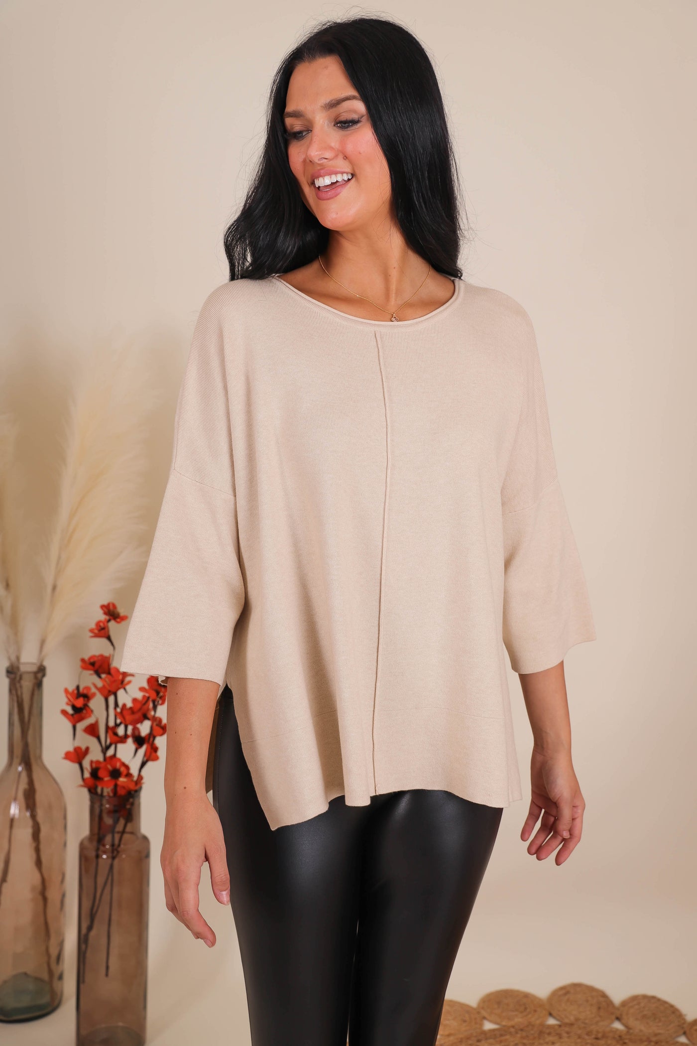 Women's Relaxed Fit Sweater- Women's Buttery Soft Sweater- Women's Oatmeal Oversized Sweater