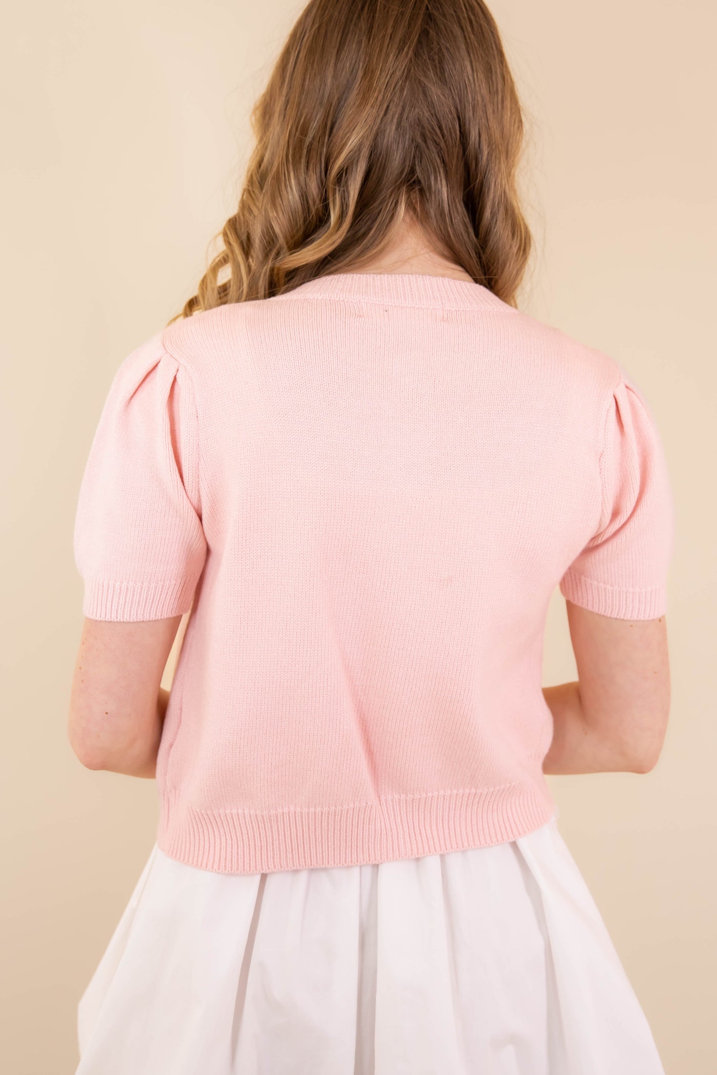 Women's Baby Pink Cardigan- Women's Cherry Cardigan- Dreamers Sweaters