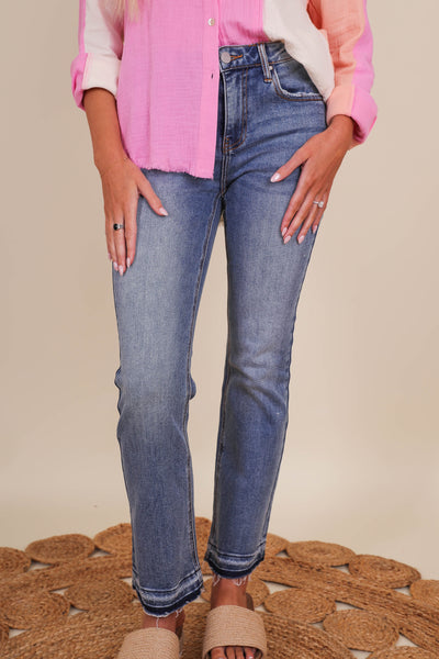 Women's Straight Leg Jeans- Women's Stretchy Jeans- Risen Jeans