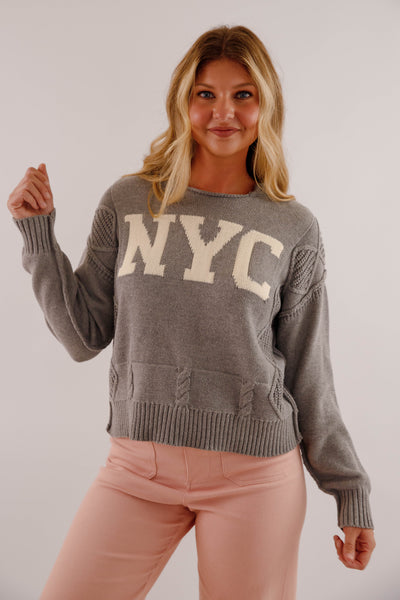 Women's Knitted NYC Sweater- Cable Knit New York Sweater- Aaron and Amber Paris Sweater