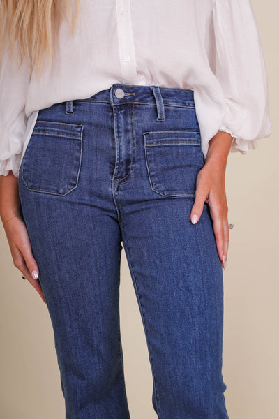 Women's Denim Flare Jeans- Women's Vintage Style Flares- Risen Jeans