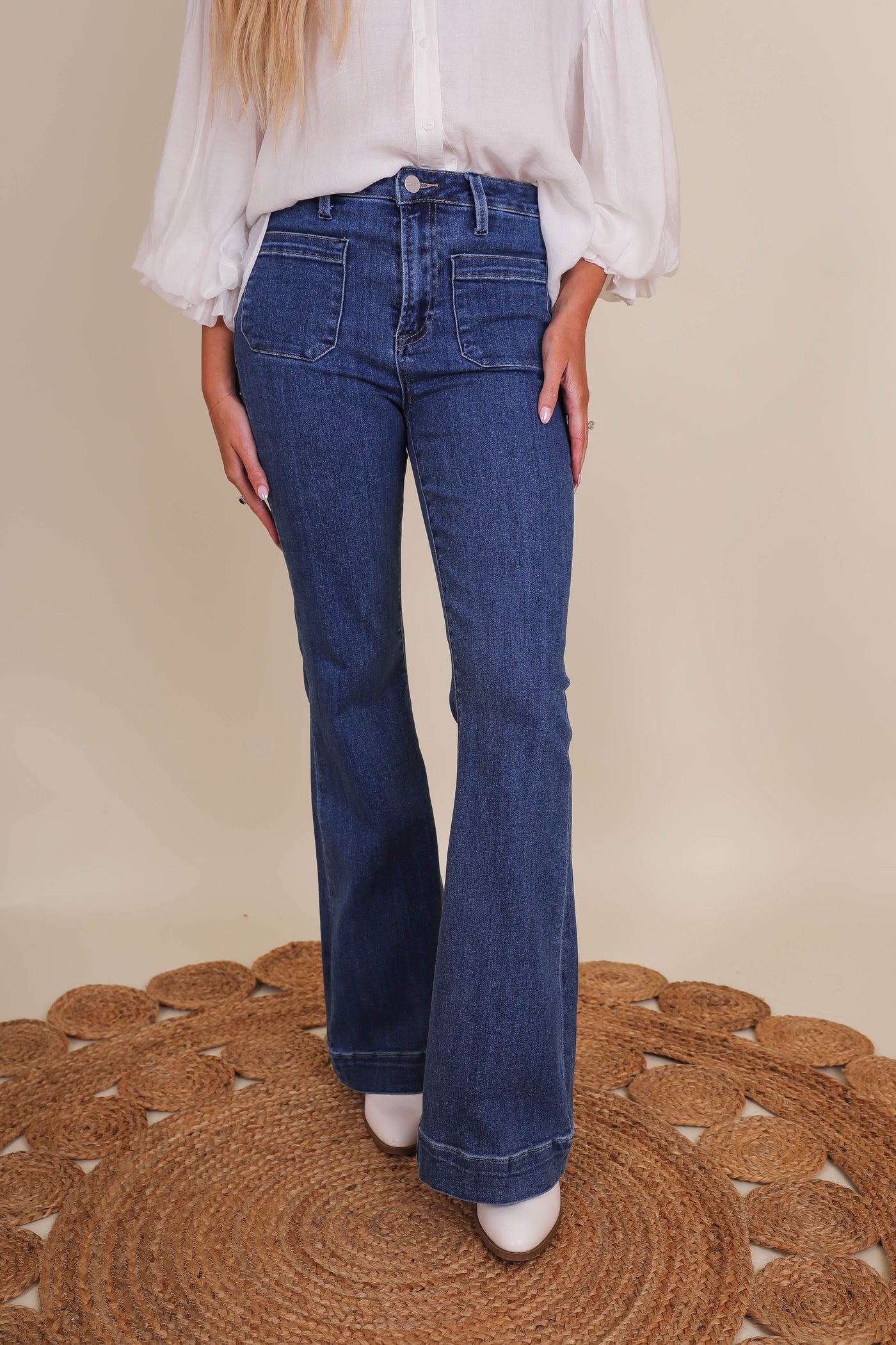 Women's Denim Flare Jeans- Women's Vintage Style Flares- Risen Jeans