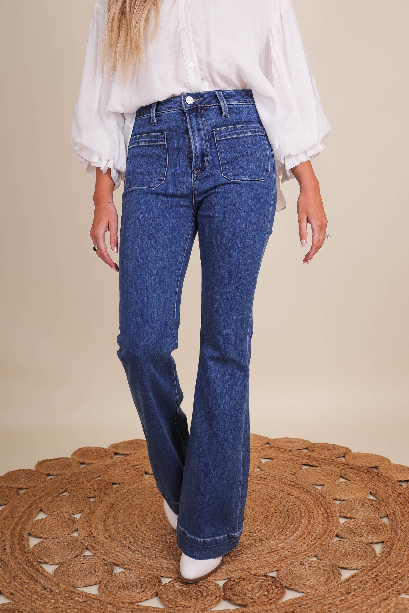 Women's Denim Flare Jeans- Women's Vintage Style Flares- Risen Jeans