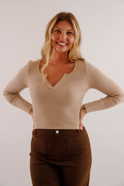 Women's Basic Ribbed Top- Women's Stretchy Long Sleeve Layering Top