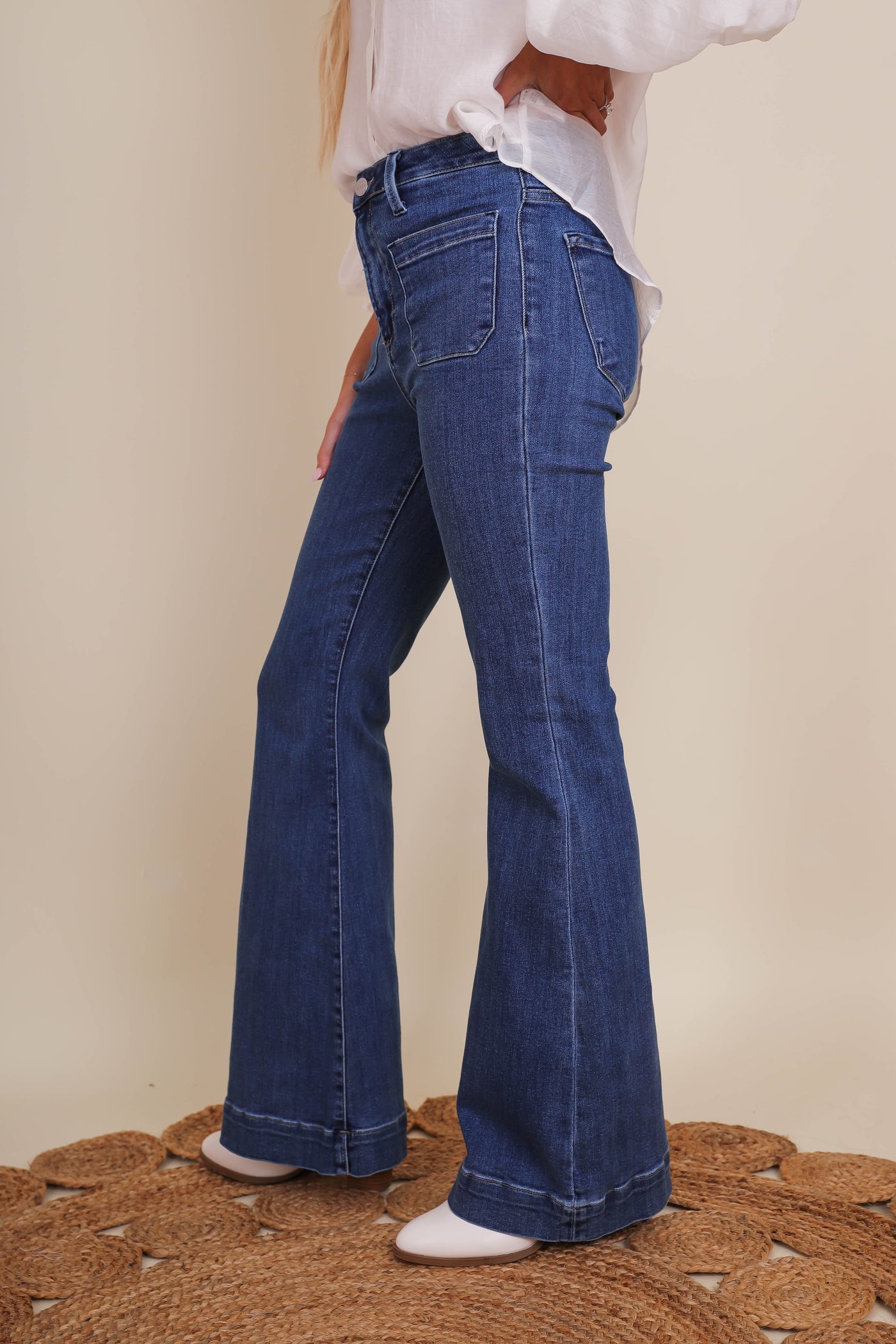 Women's Denim Flare Jeans- Women's Vintage Style Flares- Risen Jeans