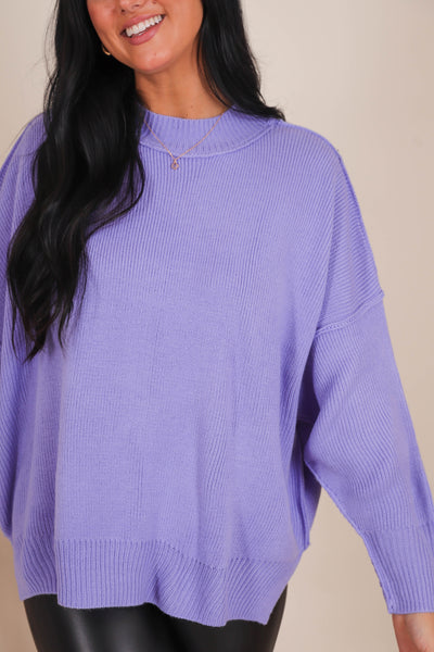 Women's Oversized Sweater- Violet Sweater- Sweater For Leggings- Free People Sweater Dupe