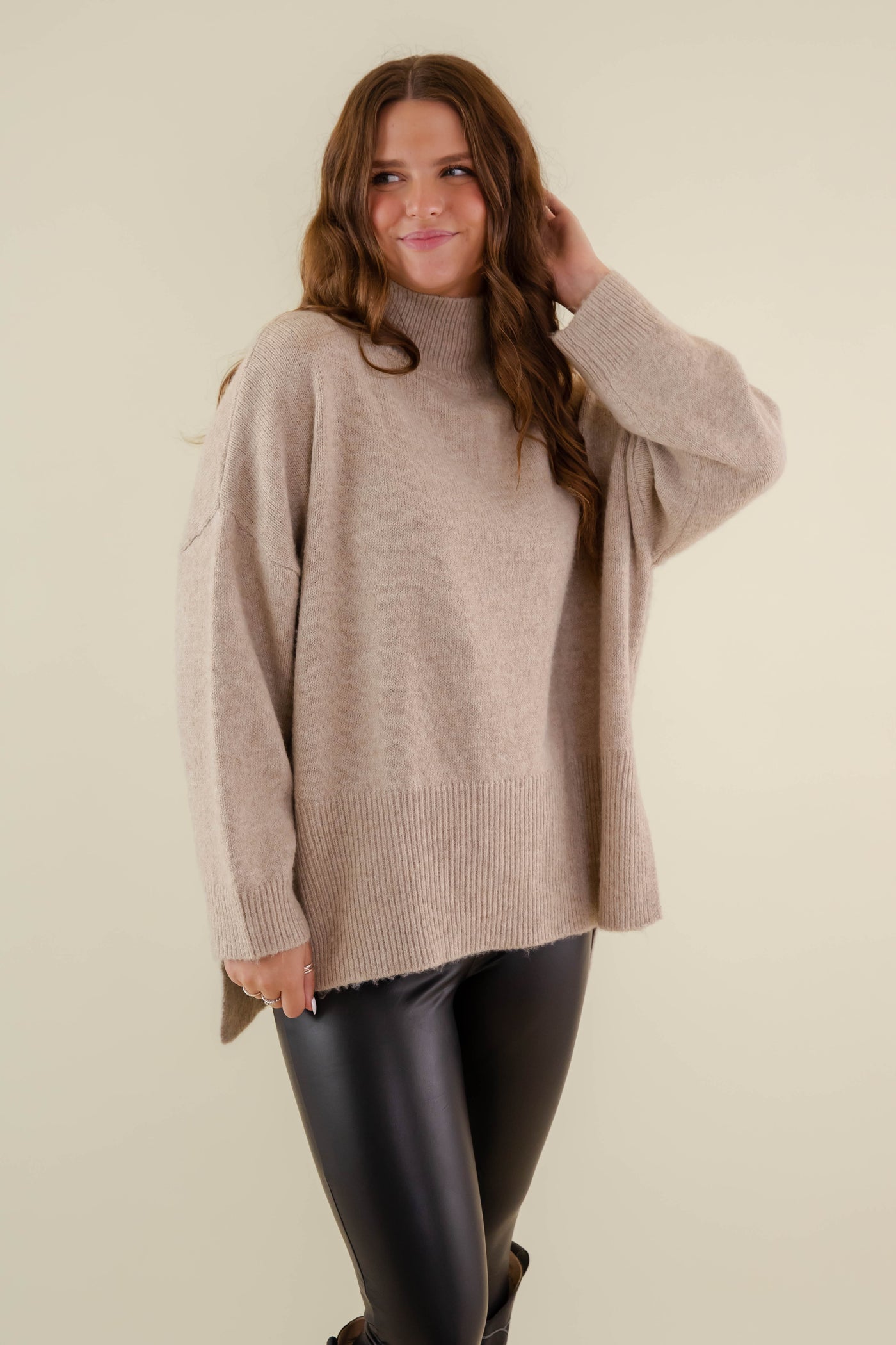 Cozy Activities Sweater-Taupe