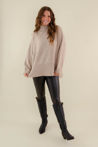 Cozy Activities Sweater-Taupe