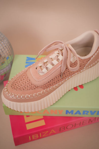 Nude Pink Knit Sneakers- Women's Trendy Platform Sneakers- Dulce Knit Sneakers