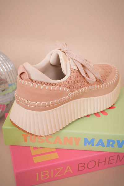 Nude Pink Knit Sneakers- Women's Trendy Platform Sneakers- Dulce Knit Sneakers