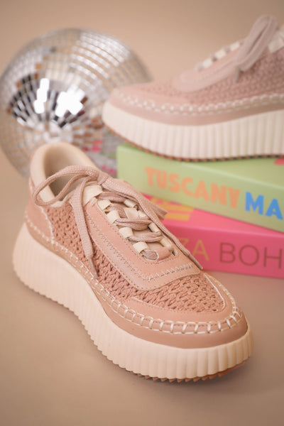 Nude Pink Knit Sneakers- Women's Trendy Platform Sneakers- Dulce Knit Sneakers
