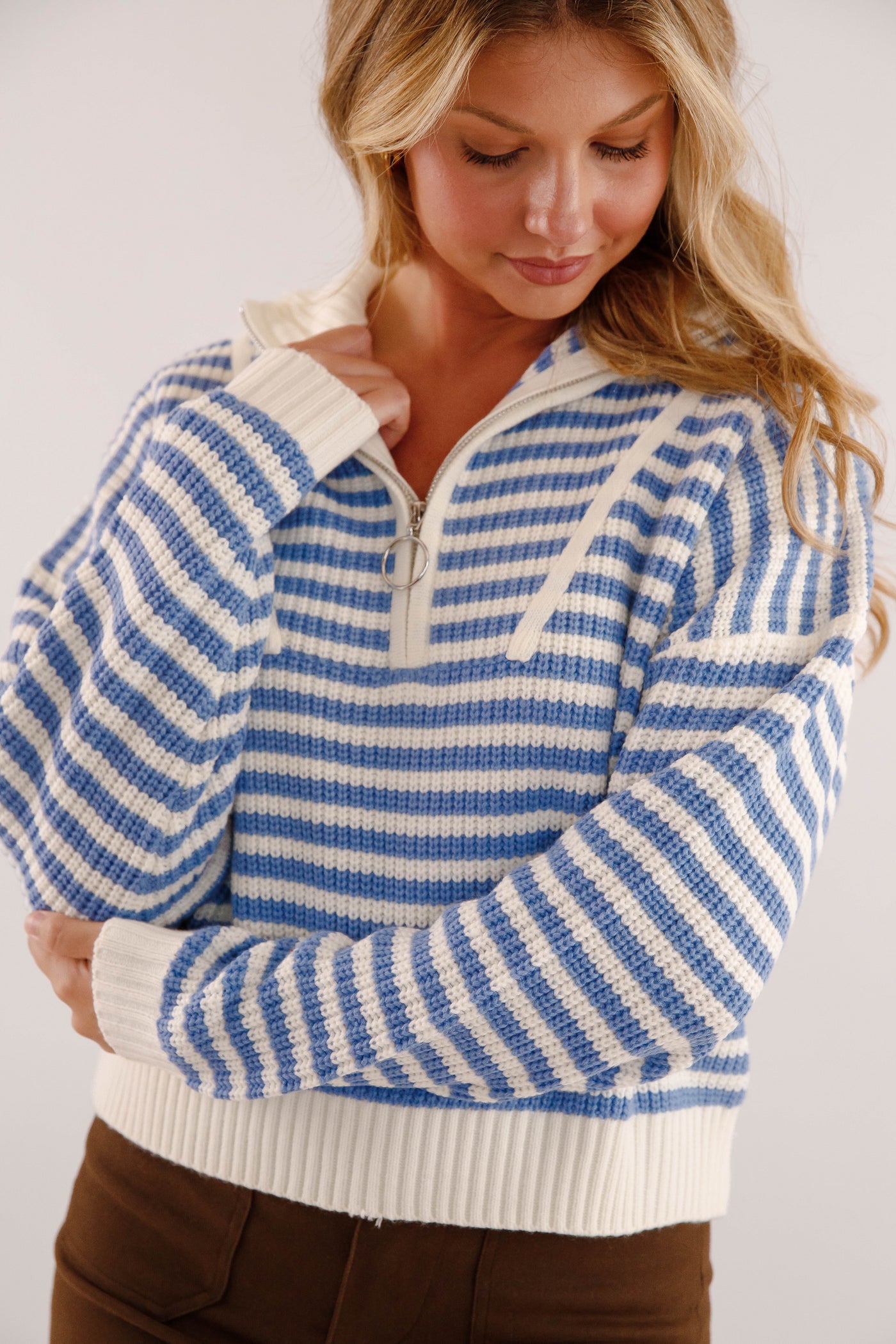 Giving Compliments Pullover-Blue