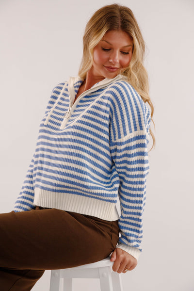 Giving Compliments Pullover-Blue