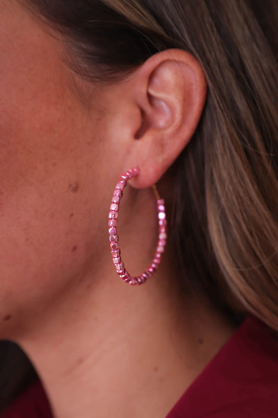 Making Me Blush Hoop Earrings