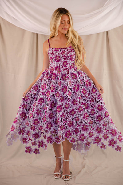 Elegant Women's 3D Floral Dress- Women's Event Dress- Just Me Dress