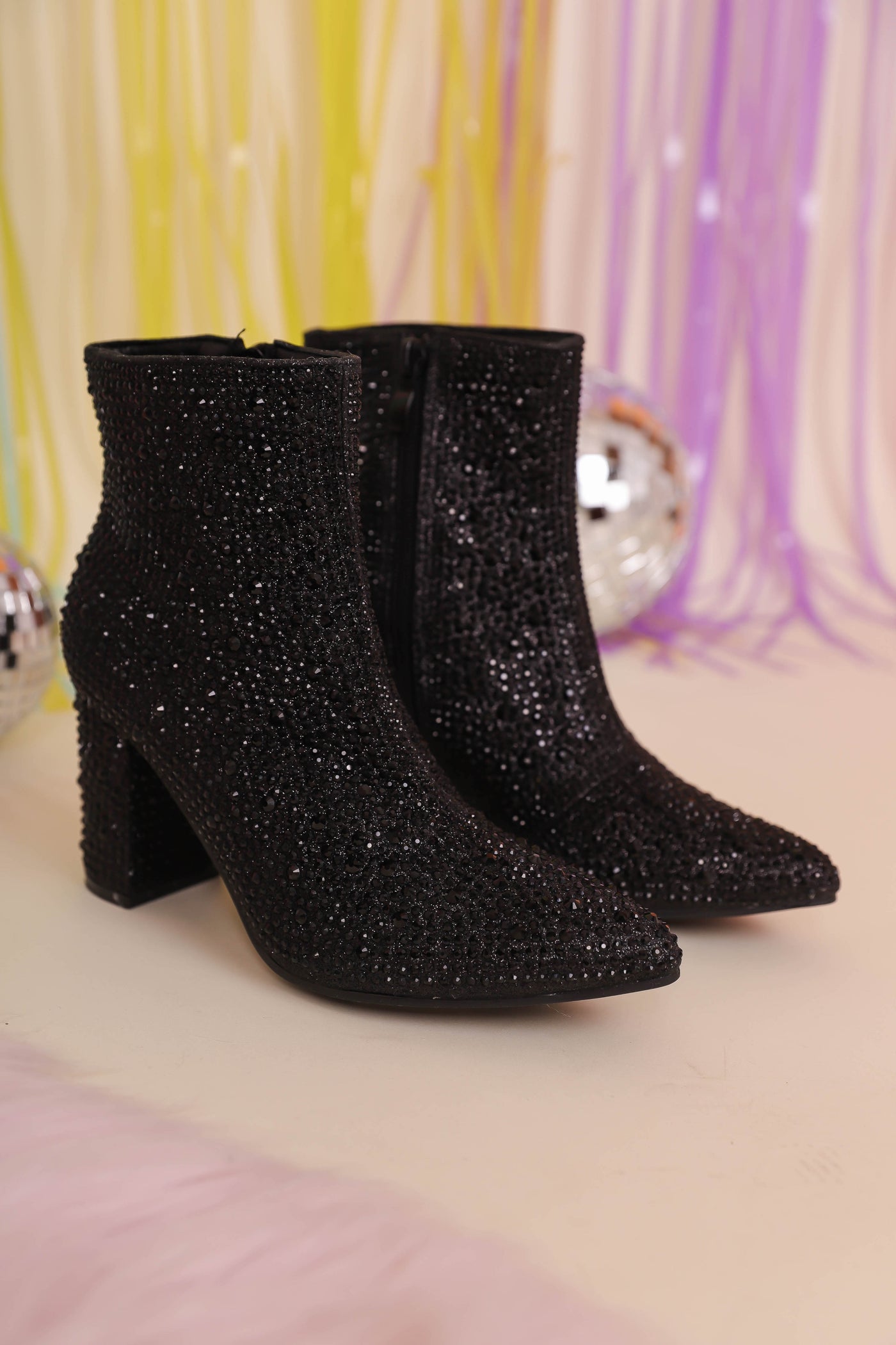 Black Rhinestone Boots- Black Rhinestone Booties- Black Concert Boots- Iceberg 12 Boots