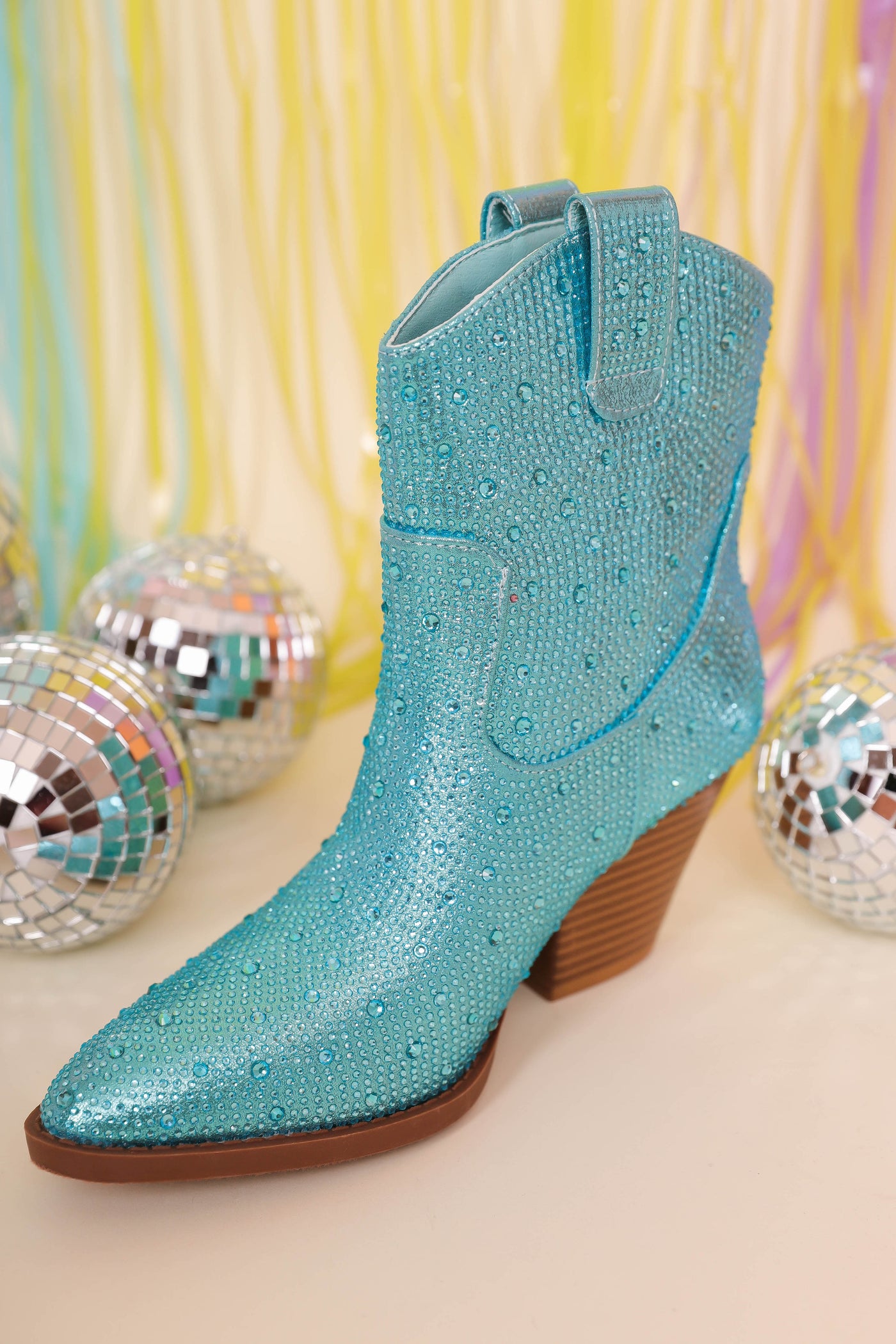 Rhinestone Western Booties- Blue Rhinestone Boots- Women's Blue Rhinestone Western Boot