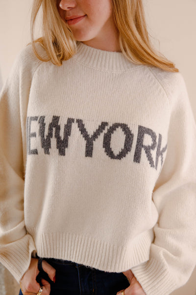 Women's New York Sweater- New York Knit Sweater- Miou Muse Sweaters