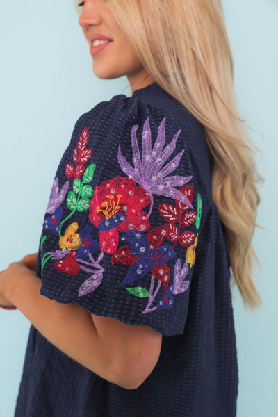 RESTOCK: Blossoming Into More Blouse-Navy