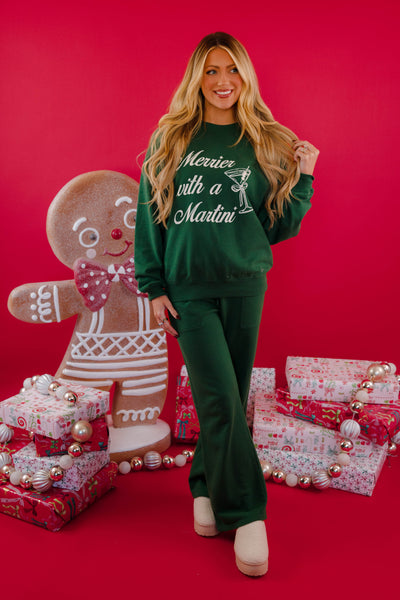 Hunter Green Athleisure Pants- Lounge Pants- Tres Bien Sweat Pants