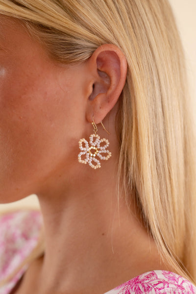 Burst of Beauty Earrings-White