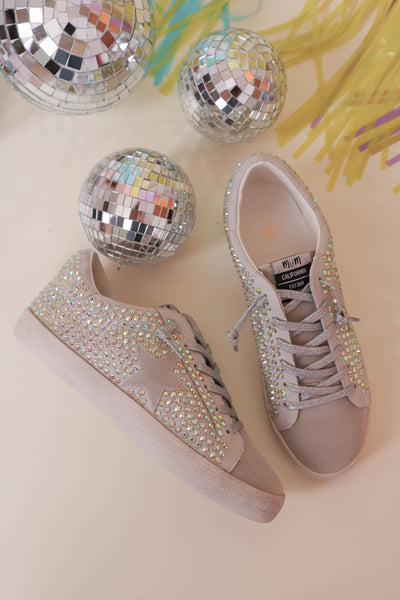 Women's Rhinestone Star Sneakers- GG Sneaker Dupes- MiMi Rhinestone Sneakers