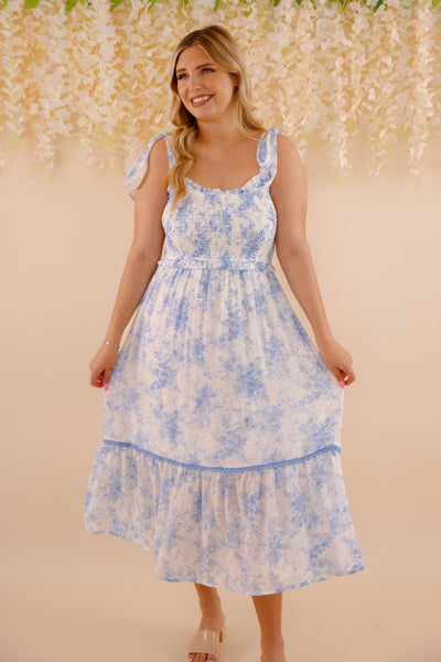 Like A Wish Midi Dress-Blue